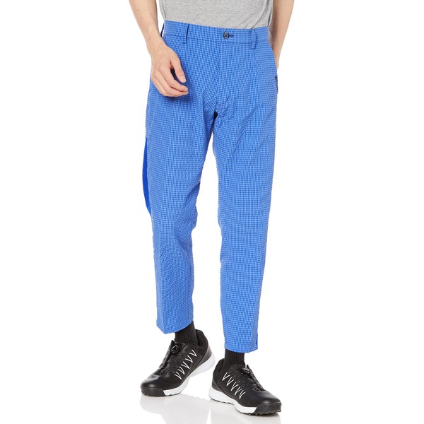 Srixon RGMVJD06 Men's Pants, Sweat Absorbent, Quick Drying, Stretch, Air Through, Soccer Gingham, 9/4 Length, Cool, Summer, Golf, BL00 (blue)