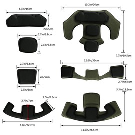 Yzpacc Tactical Helmet Pads, Universal Replacement EX Helmet Internal Memory Foam Pad Protective Mat for ACH MICH FMA EXF Helmet (Black)