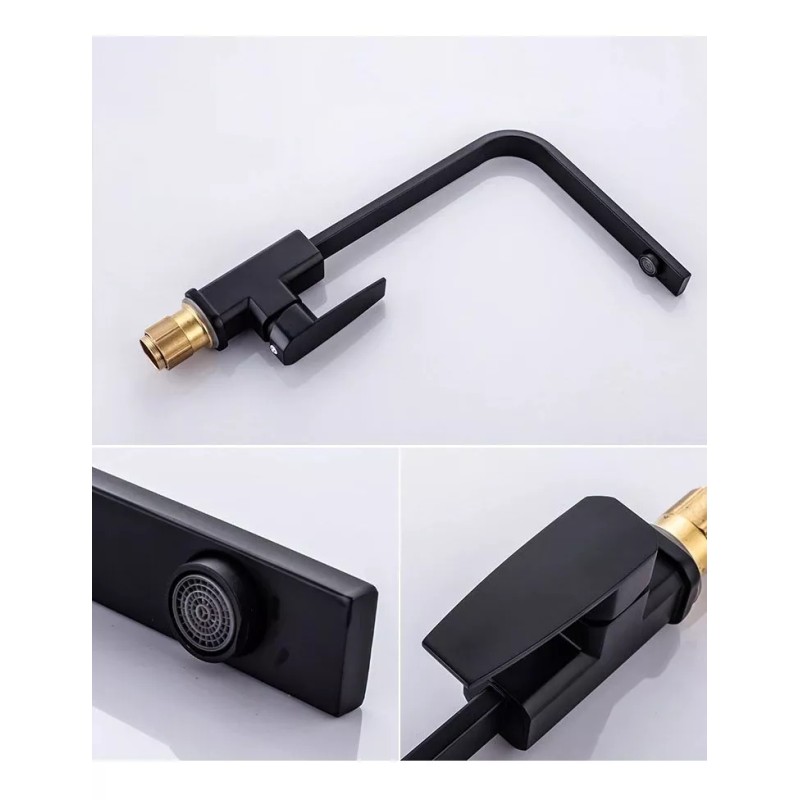 Sym shim Llave Monomando Negro Mate Para Cocinas Modernas Exhibicion