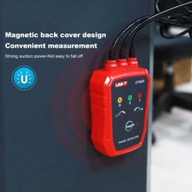 UNI-T - Medidor de rotación de 3 fases, CA 70-1000 V, detector de secuencia de fase sin contacto con LED y zumbador, puntos de interrupción de inspección de energía, posicionamiento UT262E