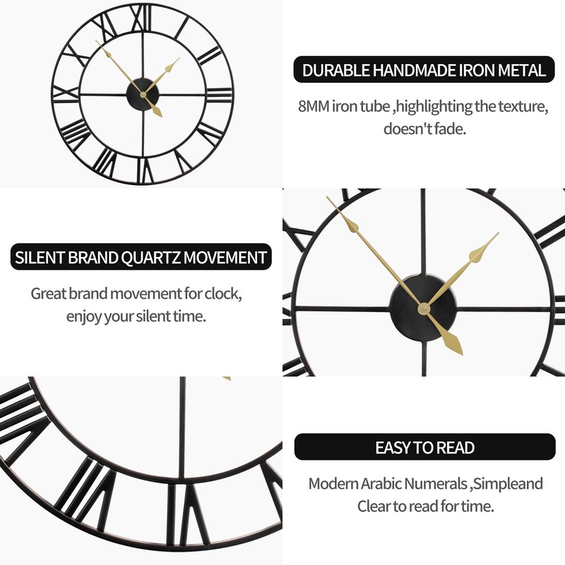LEIKE 80CM Extra Large Wall Clock - 31" Oversize Modern