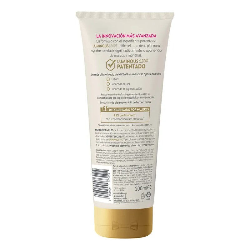 Crema Corporal Anti-manchas Y Estrías Luminous 200ml Nivea