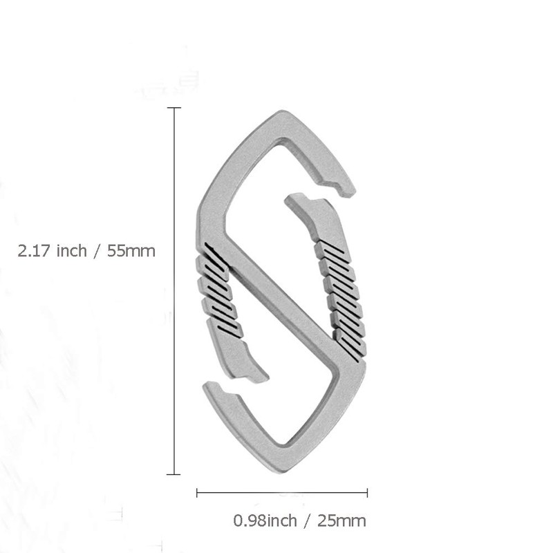 FEGVE Titanium Keychain Integrated Spring Structure Quick Release Carabiner with