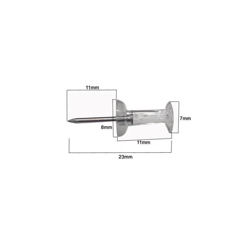 WedDecor Pack of 100 Clear Push Pins for Cork Board