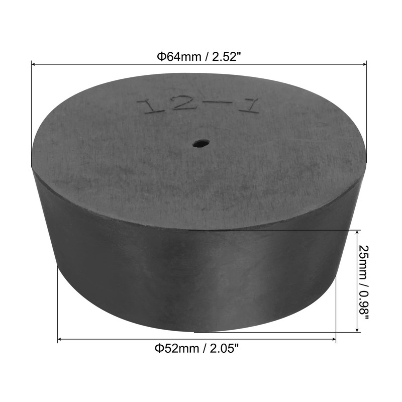 sourcing map Rubber Tapered Plug 52mm to 64mm Solid Test