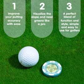 Prodigora SlopeMaster ProGreen Reader - Golf Ball Marker with High Precision Green Reading Aid Golf Accessories for Men Women (Blue)