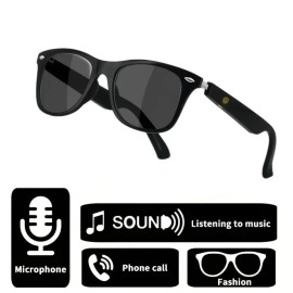 Smart Sunglasses, 5.3 Bluetooth Audio Glasses For Men Women, BLACK