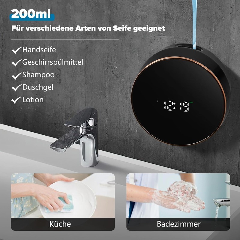 Automatic Soap Dispenser Wall Mounting with Sensor No Touch Automatic