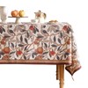 patdrea Designer Brown Table Cloth Rectangle Tables,Framhouse Linen Pomegranates Leaves