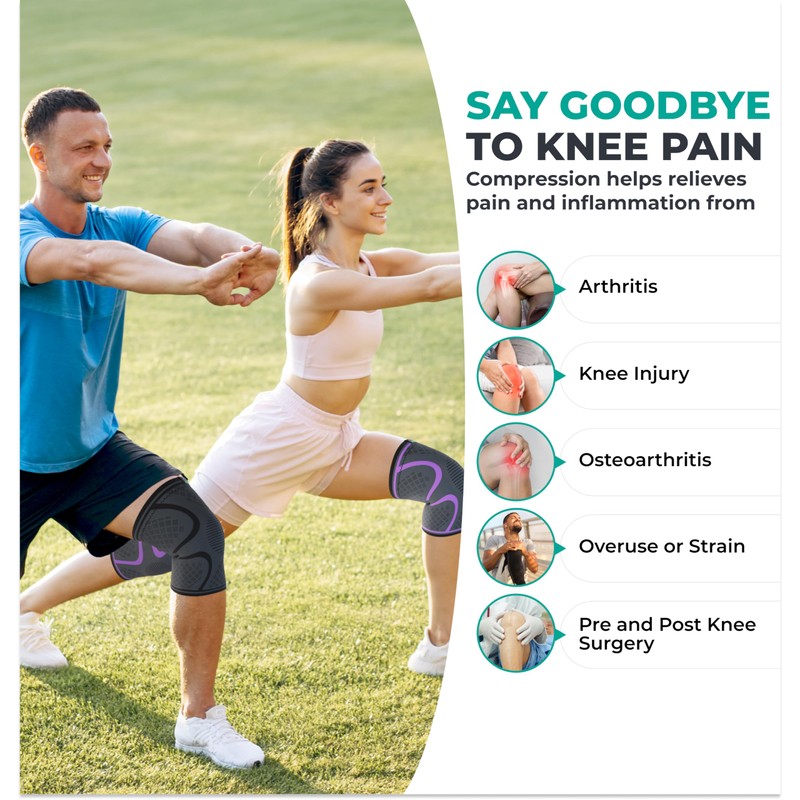 MODVEL Knee Support Set for Men and Women, Breathable Knee