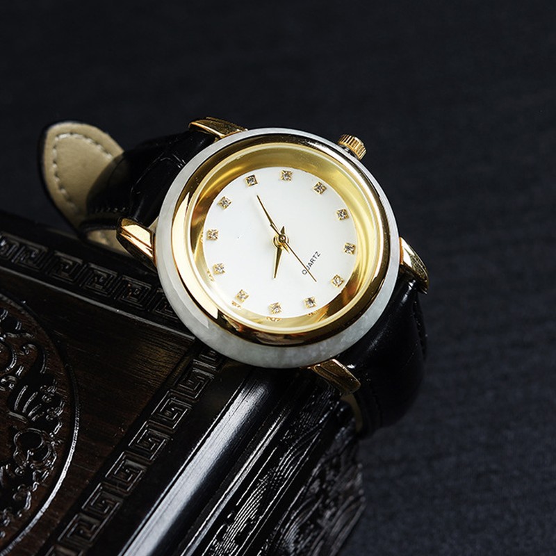 Alloy Quartz Movement Watch Men Elegant Shiny Rhinestone Watch with