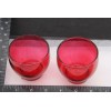 Indiana Glass (2) Ruby Roly-Poly Red Indiana Glass USA Votive