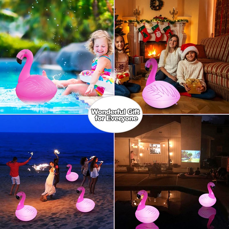 Cootway Floating Pool Lights Pack of 2, Solar Flamingo Pool
