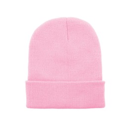Zando Unisex Pink Beanie Cute Kids Winter Beanie Hat for Girls Boys Slouchy Warm Soft Baby Winter Hat for Girls Boys Beanie Knit Hat Toddler Winter Beanies for Kids Hallowenn Accessories One Size