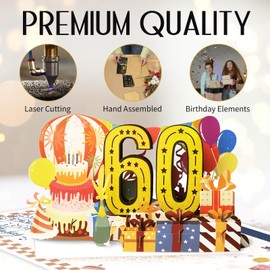 Aiunmiol Funny 90th Birthday Card for Women Men, 3D Pop Up 90th Birthday Decorations for Her Him, Happy 90th Birthday Gifts for Grandma Grandpa, Jumbo 90 Year Old Birthday Card, Review of 1935, Classy (8"x10")