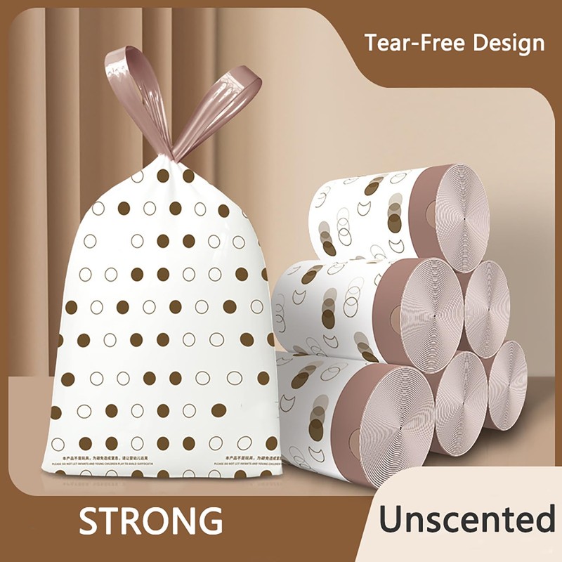 120pcs 4 Gallon Trash Bags Drawstring Tear-Free Thick Garbage Bags