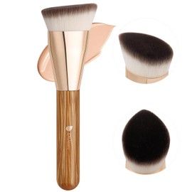 DUcare Brocha Angular Para Base De Maquillaje Para Una Aplicación Impecable. Brocha Profesional Para Base Líquida, En Crema Y En Polvo Con Cerdas Densas Y Contorneada Para Una Mezcla Y Pulido Precisos