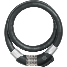 ABUS Steel-O-Flex Raydo Pro 1460/85 KF cable lock - Bike lock set with KF bracket for the saddle clamp bolt of the bike - 20 mm security level 6 - Black
