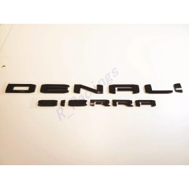 GMC 4pcs Gloss Black DENALI HD DENALI SIERRA Emblems Fit GMC Sierra 2500hd 3500hd
