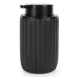 Segbeauty - Dispensador de jabón negro, dispensador de jabón líquido de cerámica de 12 onzas para decoración de granja, 320 ml, dispensador de jabón de manos para baño, cocina, decoración moderna del