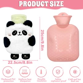 Children's Hot Water Bottle, Hot Water Bottle with Hand Warmer Cover, 0.4 Litre Children's Hot Water Bottle, Hot Water Bottle for Hands, Foot, Body Warm, Removable and Washable Hot Water Bottle, Best