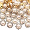 120 Pcs 12mm Sunflower Sew on Pearls Rhinestones Crystal Glass