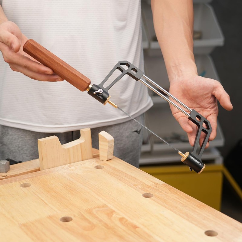 TOOLCOOL Coping Saw for Woodworking Aluminum Alloy Frame Hardwood Hex