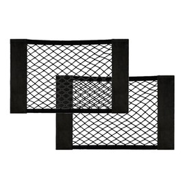 QIKEJI Car Storage Pocket, Roof Box Accessories, 2 Pieces, 15.7 x 9.8 inches (40 x 25 cm), Strong Elasticity, Mesh Pockets, Velcro Type, Universal Set for Back Seats and Trunks