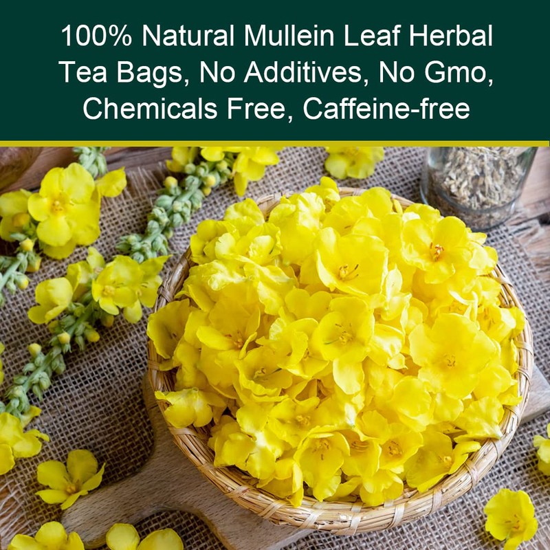 Mullein Leaf Tea for Lungs Cleanse and Immune Support, 100%