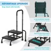 CRUDATE Step Stool with Handle, 2-Step Stools and Adjustable Handrail