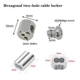 20Pcs Wire Rope Cable Clips Picture Hanging Accessories Wire Clips Cable Clips for Hanging Picture Wires, Hanging Pictures, Hanging Plants, Wall Hanging Kits, Christmas Light Clips (1-2mm Wire Holes)