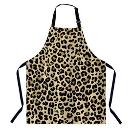 BGBDEIA Leopard Print Chefs Apron, Cooking and Baking Apron for Men and Women, Kitchen Apron, Butchers Apron, BBQ & Catering Bibs