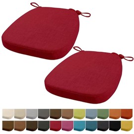 Orumrud Set of 2 Chair Cushions, 40 x 38 x 33 cm (5 cm), Washable Garden Chair Cushion, Seat Cushion Set, Many Colours, Sizes, Dark Red