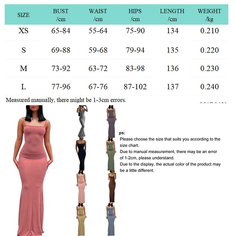 Women's Cami Bodycon Dress Casual Basic Solid Dress Spaghetti Strap