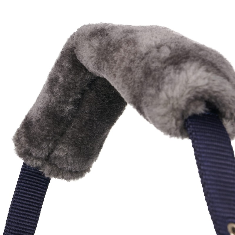 LeMieux Comfort Headcollar for Horses - Navy/Grey - Soft Fleece