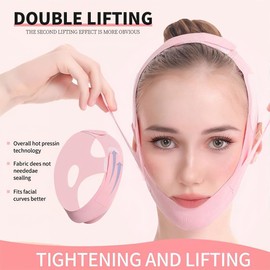 Upgrade The Cool Face Slimming Bandage Green/Purple Face Sculpting Slimming Device Trainer Face Sculpting Lifting and Firming V (Pink)