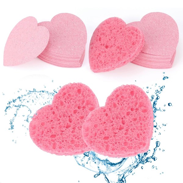 Pack of 80 Compressed Face Sponges, Soft Cellulose Make-Up Sponge,