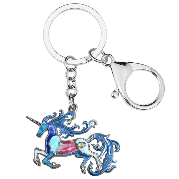 Lindo llavero de unicornio de aleación esmaltada para mujeres, regalos