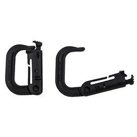MFH Pack of 2 Plastic Carabiner Hooks for Outdoor Survival Camping Equipment (Black)