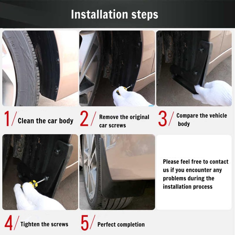 Pezmenn Mud Flaps Splash Guards for Toyota Highlander 2011-2013 Front