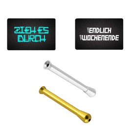 Coloured Pull Tubes & "Finally Weekend" & "Pull It Through" Cards Aluminium Snuff Snorter Tube Sniffer Snuffer for Snuff - Choice of Colour & Quantity (1 x Gold & 1 x Silver & 2 Cards)