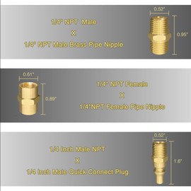 qieoyk 7pcs Propane Quick Connect Fittings Adapter for Propane Hose Propane Quick Connect for RV to Grill or Cooking RV Propane Quick Connect Fittings with 3/8" Flare x 1/4" NPT Male Pipe