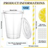 Gilprop 100 Sets Plastic Lemonade Cups with Lids and Straws