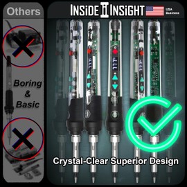 lnside lnsight Clear Digital Soldering Iron & Wood Burning Kit, 68W Adjustable Temperature Soldering Gun (392-932°F)
