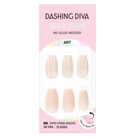 Dashing Diva Magic Press Coffin Nail Tip, Glass (Beige), 1 Piece / 데싱디바 매직프레스 코핀 네일팁, 글라스(베이지), 1개