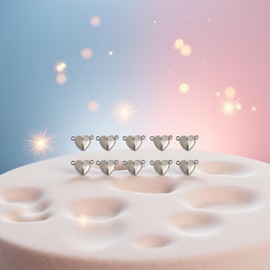 10Pcs Silver Friendship Heart Charm Necklaces,Metal Love Buckle Pendant Heart Shape Necklace Clasp Closures Bracelet Extender Jewelry Clasps Jewelry Findings