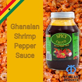 Special Shito |Shrimp Sauce Sauce, Ghana Shito |Premium Blend of Shrimp | Fish Powder |Spices & Hot Dried Pepper (16oz Hot)