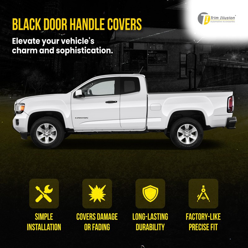 Trim Illusion Snap On Gloss Black Car Door Handle Cover