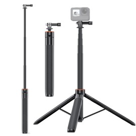 Selfie Stick Tripod for Go Pro 10 9 8 7, 54 Inch Extendable Tripod Stand, with 1/4 Inch Screw, for Action and One R and More