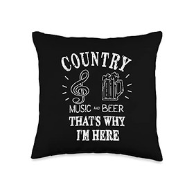 Funny Country Music And Beer Cute Singer Alcohol Lover Gift Throw Pillow